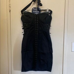 Guess Black Bustier Tiered Cocktail Dress
